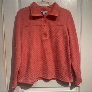 Coral 1/4 Zip Quilted Pullover Sweater